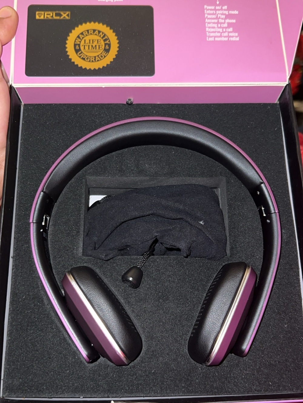 RLX Wireless Over-Ear Headphones in Purple and Black